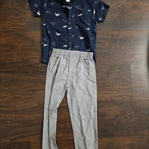 Little Rebel Kids Button Up Pants Set Shark Print Size 6T
